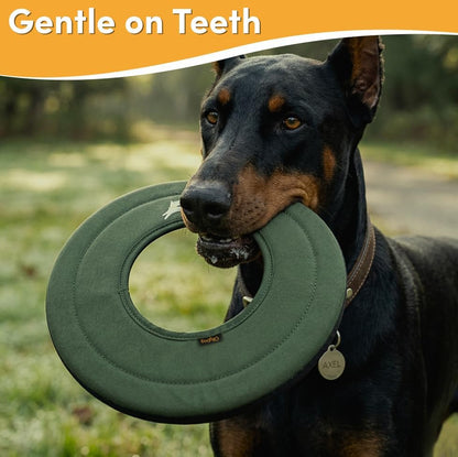 OllyDog Super Flyer Dog Flying Disc – Floating Fetch Toy for Water Play, Soft Eco-Friendly Recycled Fabric, Gentle on Teeth, 11" for Medium & Large Dogs (Winter Moss, 11") - Image 3