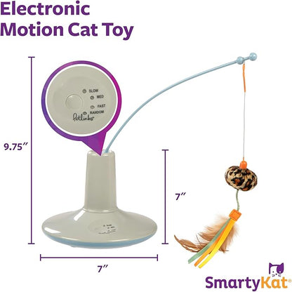SmartyKat Instincts Wild Wand Toy, Electronic Interactive Motion Toy for Indoor Cats & Kittens, Includes Catnip & Silverine, AA Batteries Required