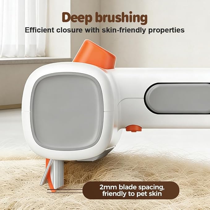 2-in-1 Pet Self-Detangling & Grooming Comb, 2026 New Deshedding Tool for Dogs & Cats, Undercoat Rake & Brush for Long or Short Hair, Removes Mats, Tangles & Loose Fur (White*2)