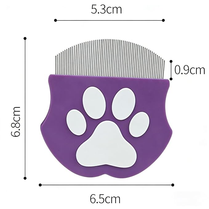 Pet Detangling Flea Comb, Dog Facial Eye Comb, Stainless Steel Tear Stain Remover, Round-Head Grooming Comb for Dog Cat (Green)