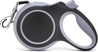 26Ft Retractable Dog Leash, Heavy Duty Great Leash for Dog up to 110 lbs, Anti-Slip Rubberized Handle, One-Handed Brake, Strong Nylon Tape, Tangle Free (Large, Black)