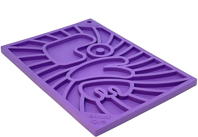 SodaPup Groovy Love eMat – Durable Enrichment Feeder Made in USA from Non-Toxic, Pet-Safe, Food Safe Rubber for Mental Stimulation, Avoiding Overfeeding, Fresh Breath, Digestive Health, Calming, More