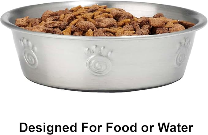 PetRageous 60046 Cayman Classic Non-Skid Stainless-Steel Dishwasher Safe Bowl 1-Cup Capacity 4.5-Inch Diameter 1.5-Inch Tall for Small Dogs and Cats of Any Size, Metallic