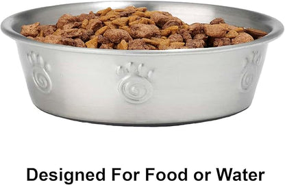 PetRageous 60046 Cayman Classic Non-Skid Stainless-Steel Dishwasher Safe Bowl 1-Cup Capacity 4.5-Inch Diameter 1.5-Inch Tall for Small Dogs and Cats of Any Size, Metallic