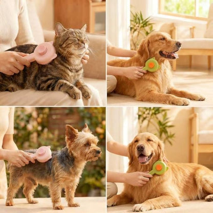 Cat Brush for Shedding, Kitten Brushes for Indoor Cats, For Long or Short Haired Cats,Cat Hair Brush Grooming Deshedding Brush for Dog Kitten Removes Loose Fur and flea removal comb, Pink