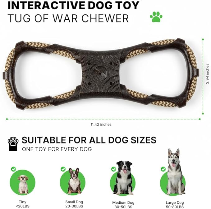 Interactive Tug of War Dog Toy - Dog Chew Toys to Keep Them Busy, Dog Pull Toys for Large, Medium & Small Dog
