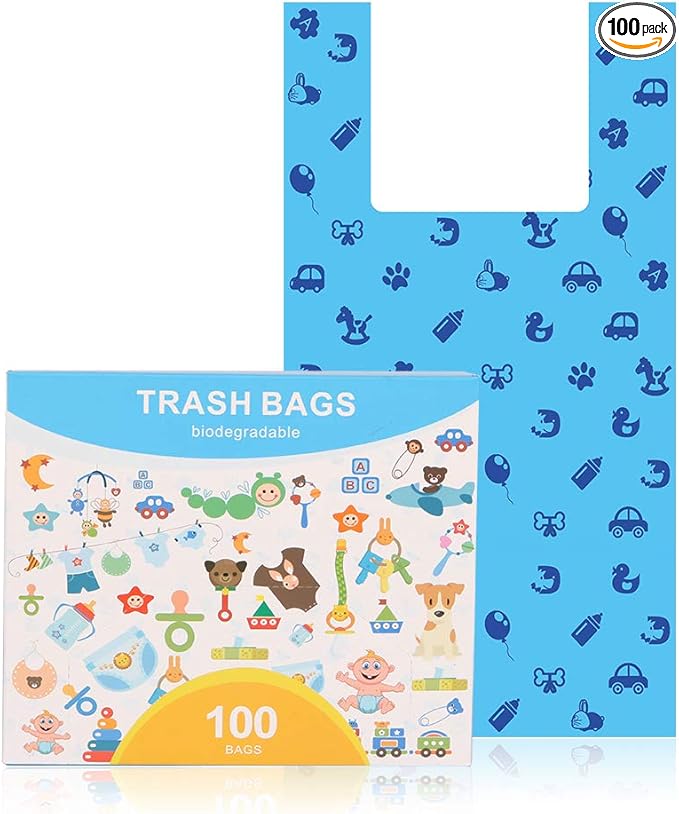 Dog poop bag 100 Counts Biodegradable Poop Bags | Dog Waste Bags, Unscented with Easy-tie Handles Poop Bags for Dogs, Eco-Friendly, Leak Proof, Easy Open, 7.3x 14.5 Inches