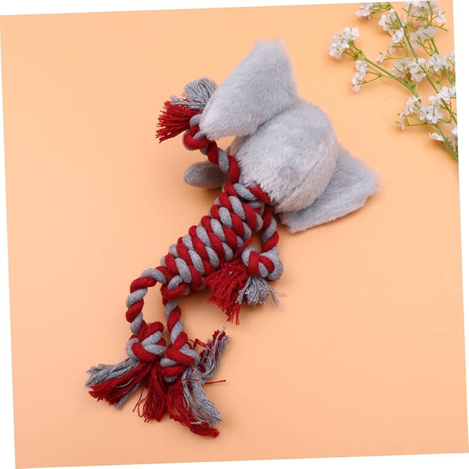Pet Woven Cotton Rope for Dogs Plush Chew Resistant Educational Playing for Teeth Cleaning Boredom Relief and Interactive Fun