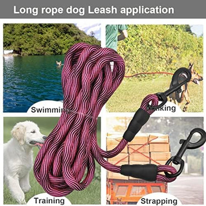 BTINESFUL 8/12/20/30/50/75ft Dog Tie-Out Long Tether Rope Dog Lead for Yard - Image 6