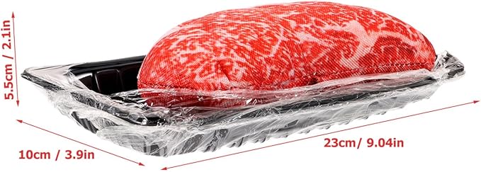 balacoo Realistic Steak Dog Chew Toy with Squeaky Sound Soft Oxford Cloth Interactive Pet Toy for Teeth Grinding and Chewing 7 Inch Durable Puppy Plaything