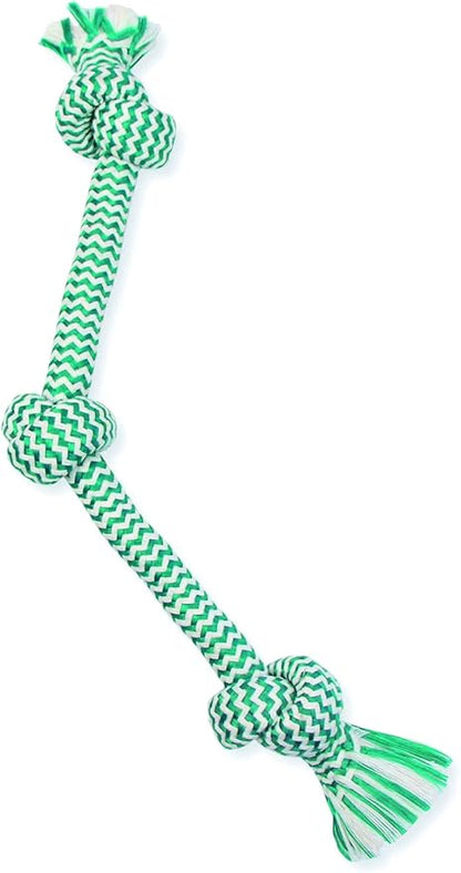 Mammoth Flossy Chews Extra Fresh Rope Tug – Premium Cotton-Poly Yarn with Floss Tug Toy for Dogs – Interactive Dog Rope Toy – Tug Dog Chew Toy for Small to Medium Dogs - Medium, 20”