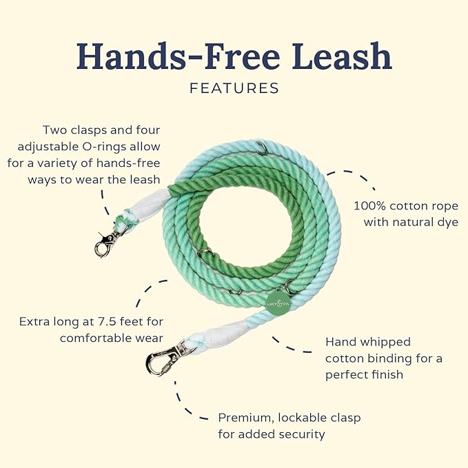 Spring Green Hands-Free Rope Leash