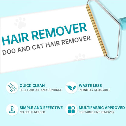 3-Pack Pet Hair Removal Tool,Dog Cat Hair Remover,Lint Shaver Cleaner Pro,Fur Removal Tool,Portable Carpet Scraper,Carpet Rake,Pet Hair Brush for Carpet,Clothes,Car Mats,Couch,Pet Bed,Furniture