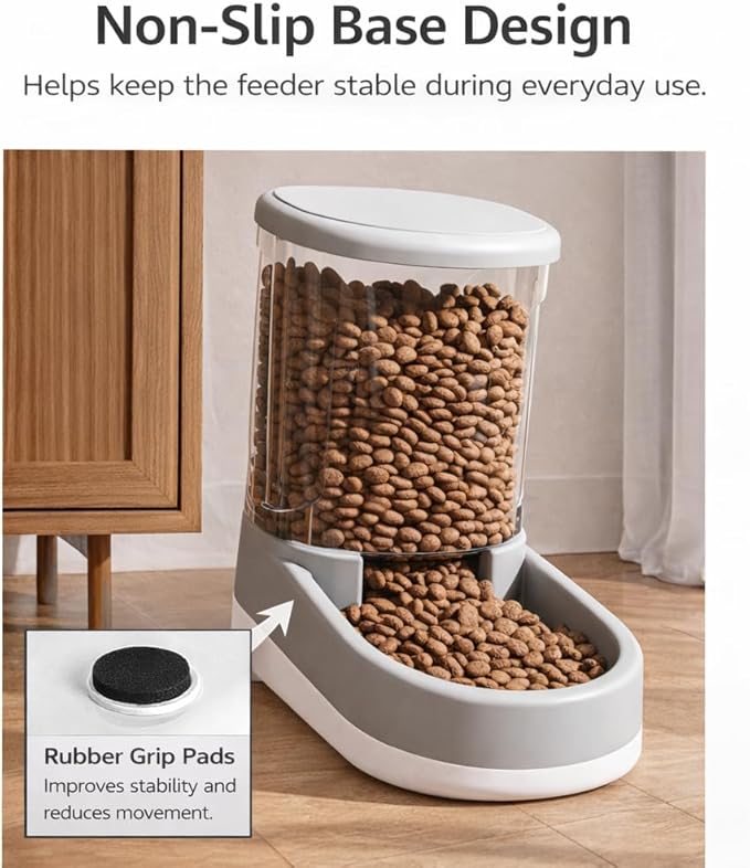 Gravity Pet Feeder and Water Dispenser Set, 8L (4L+4L) Up to 14 Days, Automatic Dog Cat Feeder & Waterer, See-Through Design, Leak-Proof, Anti-Jam, No Electricity, Small Medium Large Dogs Cats