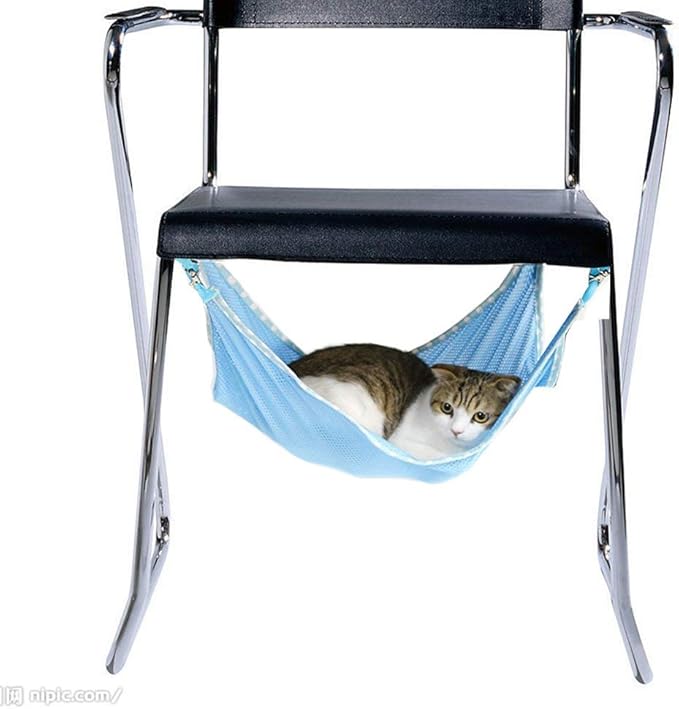 Cat Hammock Breathable Mesh Pet Hammock Bed, Under Chair Hammock Cradle Crib for Small Animals (Large)