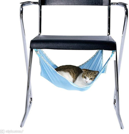 Cat Hammock Breathable Mesh Pet Hammock Bed, Under Chair Hammock Cradle Crib for Small Animals (Large)
