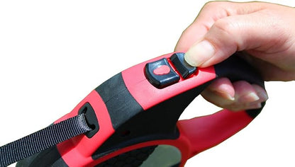 Alcott KONG Terrain Retractable Dog Leash, Small, Red, 16' Long