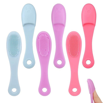 6pcs Cat Chin Brushes, 2025 New Soft Silicone Cleaner Pet Finger Toothbrush Cats Chin Scrubber Tooth Brush Comb in Improved Design for Dogs Pets Facing Cleaning Grooming