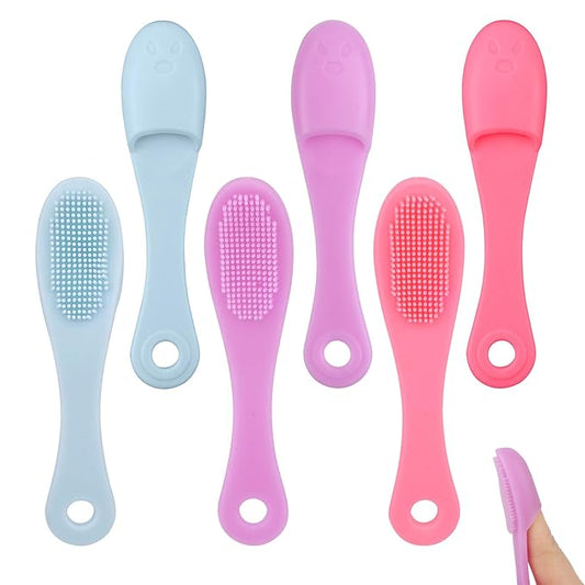 6pcs Cat Chin Brushes, 2025 New Soft Silicone Cleaner Pet Finger Toothbrush Cats Chin Scrubber Tooth Brush Comb in Improved Design for Dogs Pets Facing Cleaning Grooming