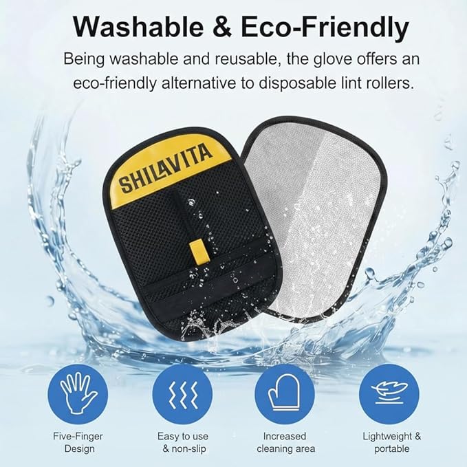 2 Pcs Pet Hair Removal Glove for Dogs and Cats, Reusable Electrostatic Grooming Gloves, Dog and Cat Fur Remover Gloves for Couch, Carpet, Clothing, Car Seats, Bedding