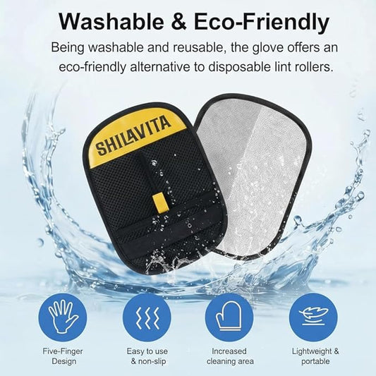 2 Pcs Pet Hair Removal Glove for Dogs and Cats, Reusable Electrostatic Grooming Gloves, Dog and Cat Fur Remover Gloves for Couch, Carpet, Clothing, Car Seats, Bedding