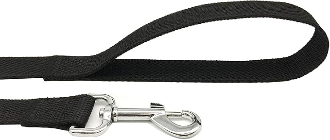 TAIAN 4FT/5FT/6FT Strong Dog Leash, Nylon Dog Leashes for Small Medium Large Dogs (5/8 in x 5 ft, Black)