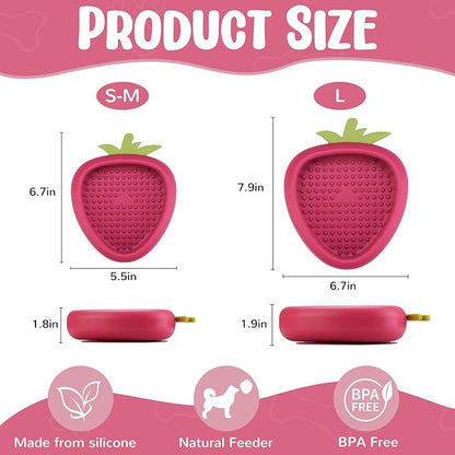 Freeze Dog Lick Bowl, Animire Non-Slip Slow Feeder Lick Mat for Dogs, Silicone Dog Enrichment Bowl for Distraction Anxiety Relief Boredom, BPA Free, Dishwasher Safe(Rose,S)