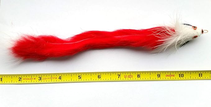 8 Inch Handmade Cat Toy Teaser Wand Refill Christmas Mouse - Red, White Natural Material Toy, Hunting Instinct Play, Interactive Exercise Attachment for Indoor Cats & Kittens