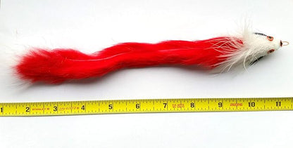 8 Inch Handmade Cat Toy Teaser Wand Refill Christmas Mouse - Red, White Natural Material Toy, Hunting Instinct Play, Interactive Exercise Attachment for Indoor Cats & Kittens