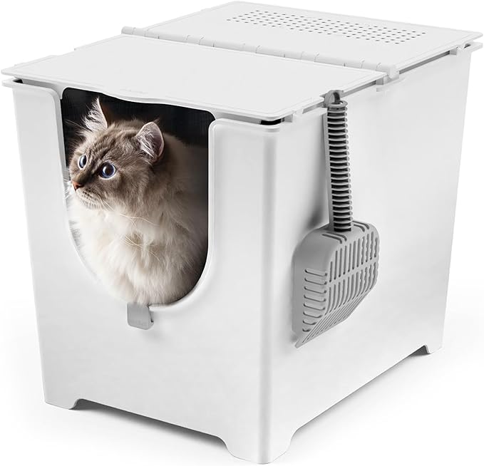 Modkat Flip Litter Box – Front-Entry Design with Integrated Liner System (White)