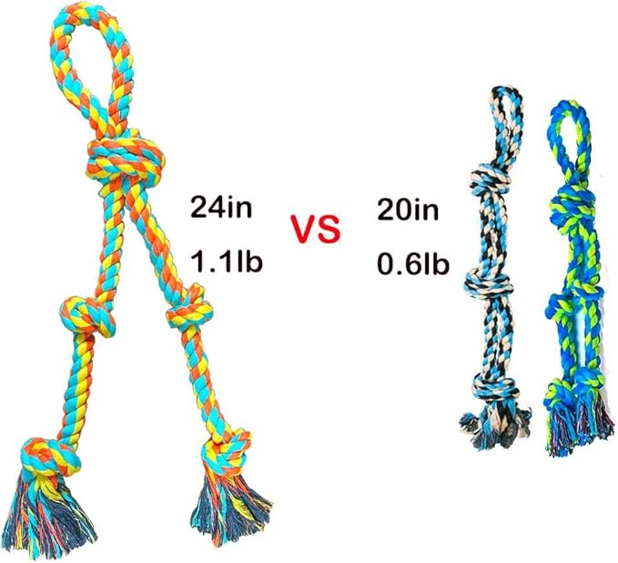Extra Large Dog Tug of War Rope Toy for Aggressive Chewers Medium Large Breed Giant Chew Rope Puppy Teething Toys Indestructible Tug Rope Durable Knotted Rope Chewing Toys Heavy Duty XL Rope Toy