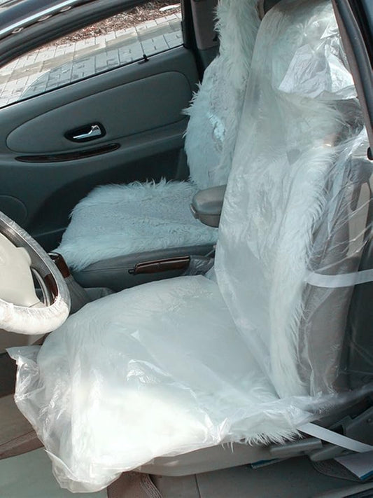 Moyishi Car Disposable Plastic Seat Covers Vehicle Protector Mechanic Valet Pet Seat Covers (100PCS)