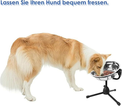 Elevated Dog Bowl with Adjustable Metal Stand,Extra Large Size for Dogs Heavier Than 100 lbs,1.24 Gal 4.7 Liter, Stainless Steel Dog Food Bowl Height Adjustable Non-Slip Raised Dog Bowl Set
