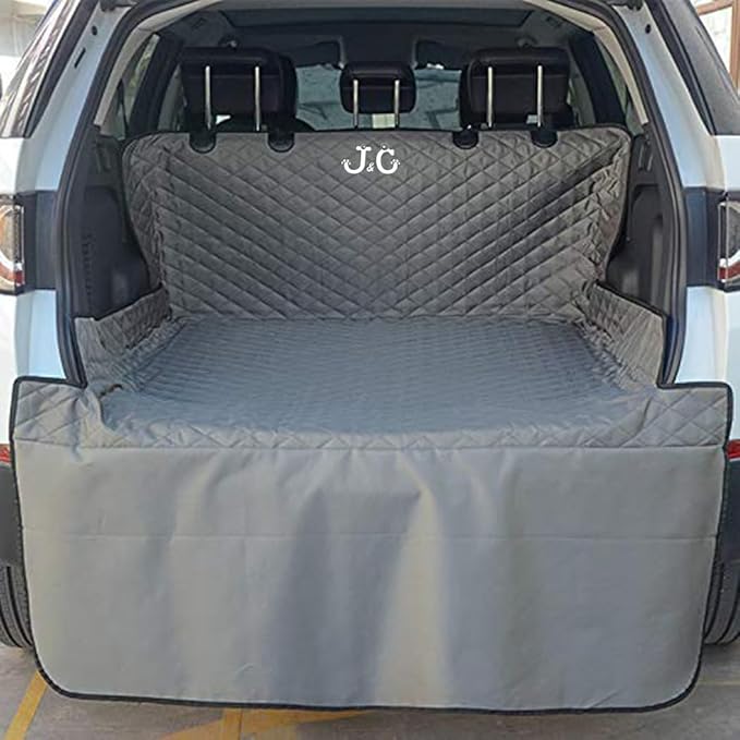 J&C Pet Cargo Liner,Cargo Cover for Dogs,Trunk Liner,Seat Protector for Cars,Heavy Duty Dog Car Seat Cover for SUV Trucks,Non Slip Waterproof Universal (Grey)