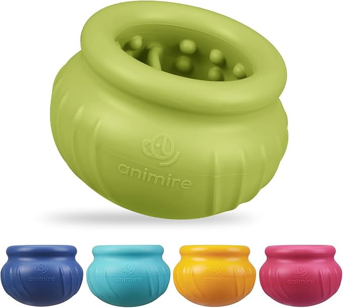 Wobbly Dog Enrichment Lick Toy, Stuffable Frozen Lick Bowl to Keep Dogs Busy, Long-Lasting Interactive Treat Dispensing Dog Toy, Silicone Fetch Catch Chew Toy(Green,L)