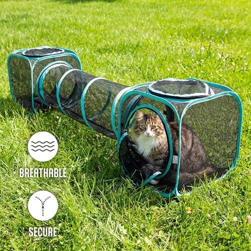 Kitty City Outdoor Catio Furniture and Play Kits for Cats, Two Way Tunnel - Image 3