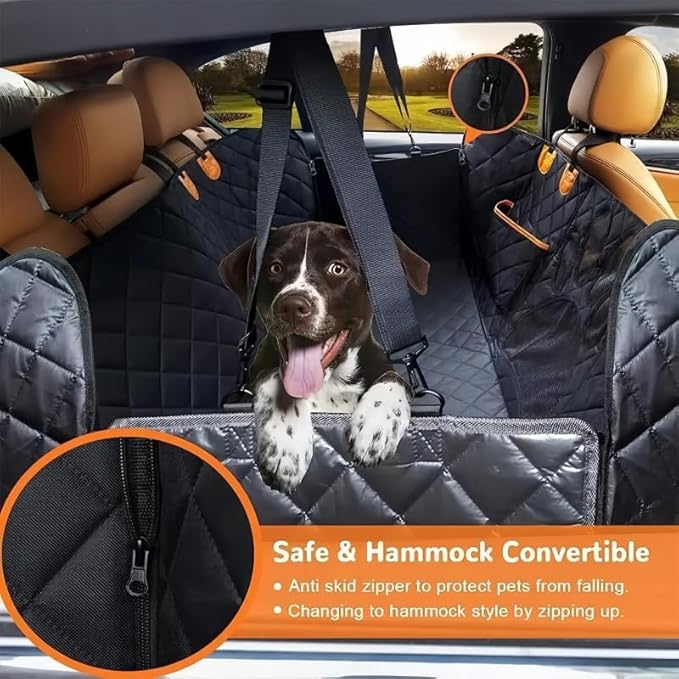 Dog Car Seat Cover for Toyota Tacoma Access Cab 2012-2023,Car Dog Mat for Back Seat Dog Hammock with Mesh Window Scratch Proof Nonslip Waterproof Durable Machine Washable,Black
