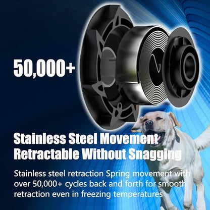 Retractable Dog Leash Hands-Free Adjustable Length 16ft with Safety Lock Durable Nylon Belt for Small Medium Large Dogs Easy Walk Training Portable Dog Leash Black L