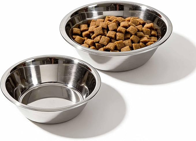 Scott Pet Bowl, Stainless Steel Pet Water and Food Bowl, 5 Quarts (11.25 x 11.25 x 3.69 Inches, 0.52 lbs), Dishwasher Safe, Rust Resistant, Silver