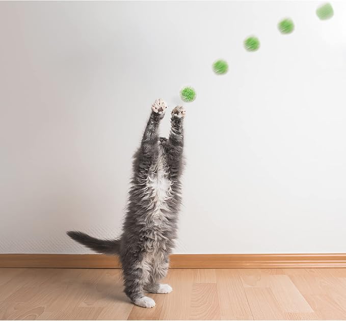 Andiker Cat Sparkle Balls, 6pcs 2.36 Inches Cat Pom Pom Ball Glitter Tinsel Kitten Balls Toy Foil Fuzzy Ball for DIY Craft Colorful Interactive Cats Toys for Indoor Cats to Keep Fit and Active(12Pcs)