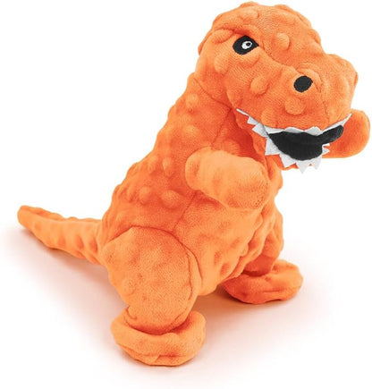Andiker Dog Squeaky Toys, 8.66 in Plush Dogs Toy Soft Dogs Chew Toys in Dinosaur Shape for Chewing Biting Stuffed Dog Toys with a 3.93 in Squeaker and Crinkle Paper for All Puppy (Orange)