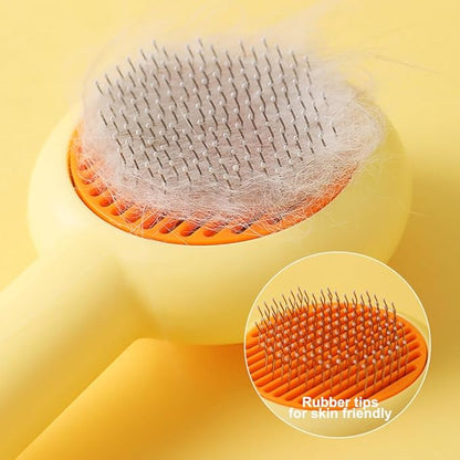 Cat Brush for Short or Long Haired Cats Dogs Rabbits, Cute Pet Brushes with Release Button for Massage and Removes Loose Fur, Dog Hair Brush Cat Grooming Deshedding Brushes