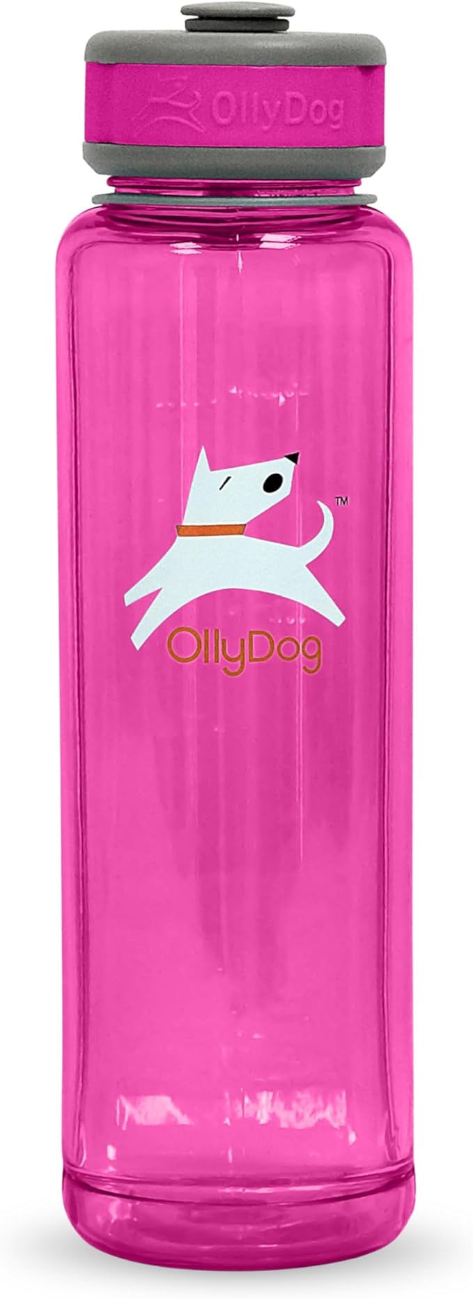 OllyDog OllyBottle, Dog Water Bottle with Detachable Bowl, No Spill Travel Bottle for Dogs, Wide Drinking Cup, BPA-Free Tritan, Easy Clean, Convenient for Walking & Hiking (1L, Hot Pink)