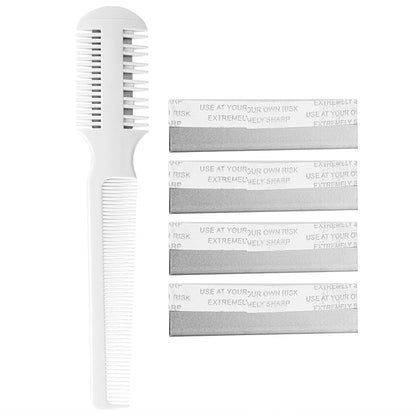 VINGVO Pet Hair Trimmer - 2 in 1 Trimming Grooming Hair Cutter Manual Dog Cat Pet Grooming Comb with Replacement Blade
