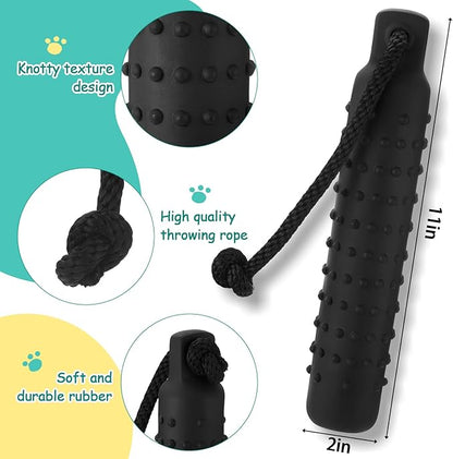 6 Pcs Dog Bumper Toy for Water Retrieving Plastic Puppy Training Dummy Dog Float Toy Lightweight for Float on The Water Pool Outdoor Training Hunting Fetching (Black,White)