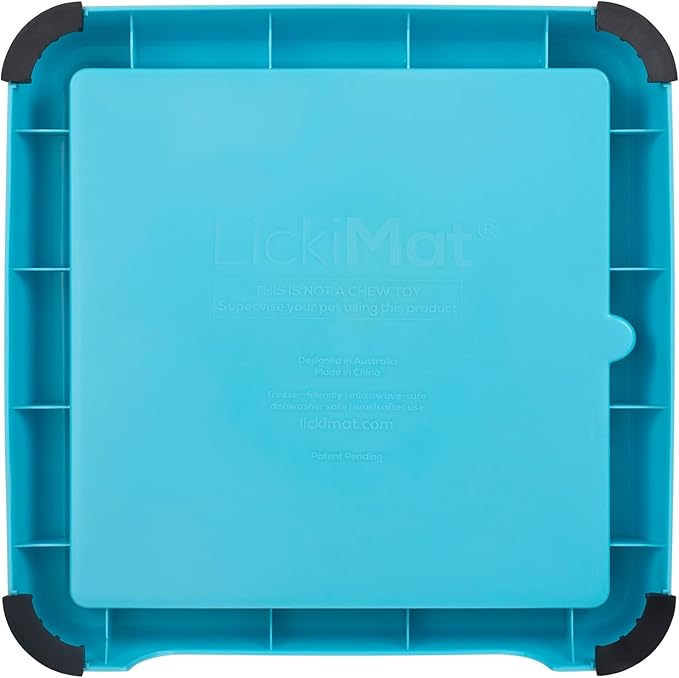 LICKIMAT Indoor Keeper Dog Feeding Station - Slow Feeder Lick Mat Keeper for Dogs Food, Treats, Yoghurt & Peanut Butter - Extend Licky Mats for Dogs into Full Feeder, Turquoise