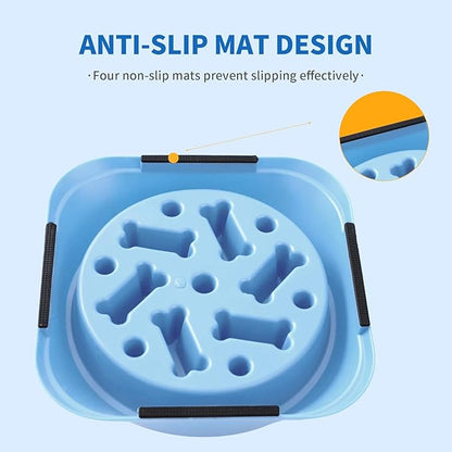 Slow Feeder Dog Bowls, Anti-Choking Puzzle Dog Food Bowls, Anti-Slip Interactive Feeding Slow Down Eating