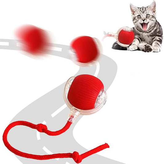 Interactive Dog Toys, Moving Dog Ball with Touch Activated, Active Rolling Ball for Puppy and Medium Dogs (Red)