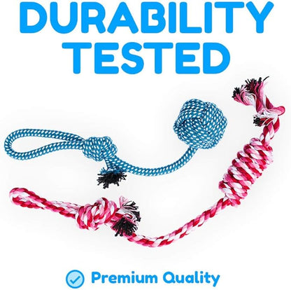 Pacific Pups Puppy Teething Toys -11 Pack Puppy Chew Toys for Teething - Gentle Rope Dog Toys - Multipack Chew Toys for Puppies 0-6 Months