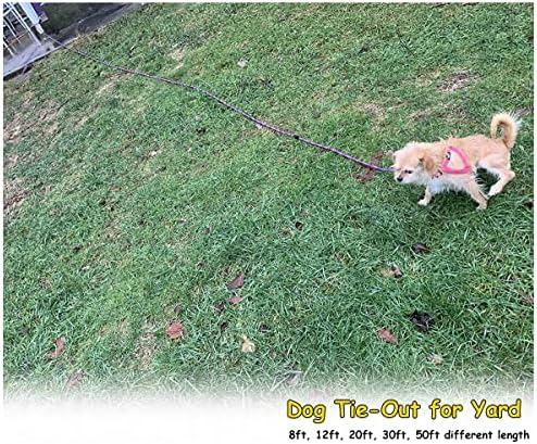 BTINESFUL 8/12/20/30/50/75ft Dog Tie-Out Long Tether Rope Dog Lead for Yard - Image 4